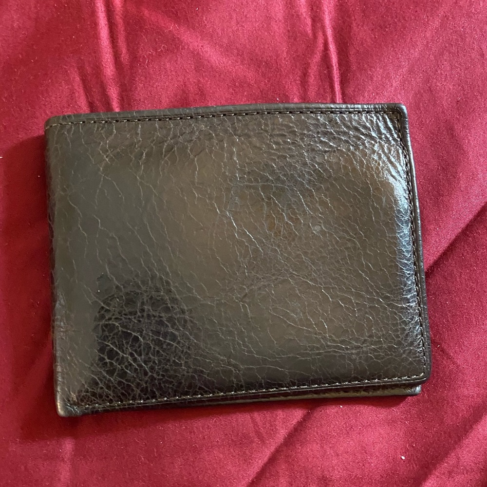 Vintage distressed genuine leather bifold wallet